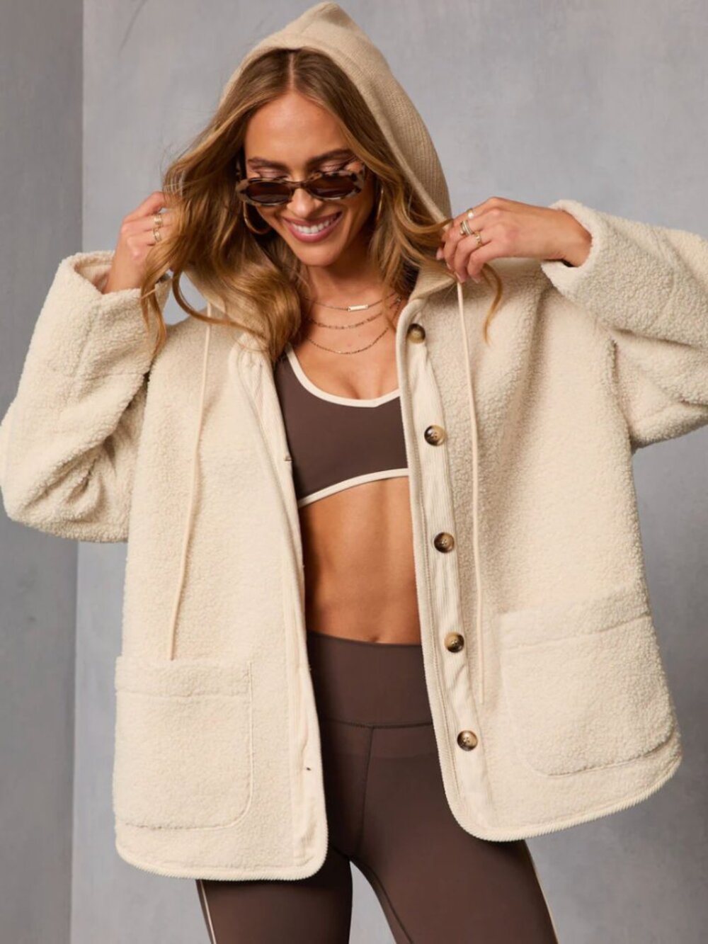 VICI Fremont Sherpa Drawstring Hood Jacket NWT
